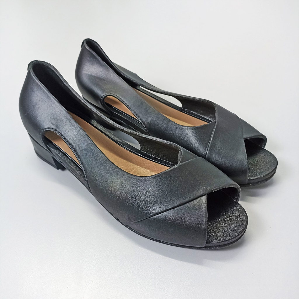 Sepatu Wedges Polos Wanita Model Ujung Depan Silang Fashion Style Korea Flat Shoes Women Satu7an SPT-61