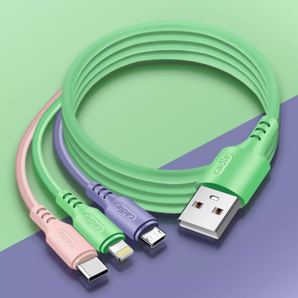 Macaron Kabel data 3 in 1 USB Micro Type C Cable 120CM Fast Charging type-c