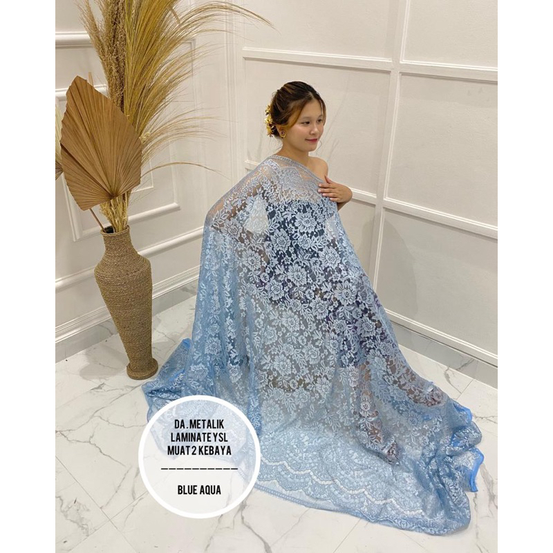 Yukakebaya||kain kebaya metalik laminate ysl muat 2 kebaya