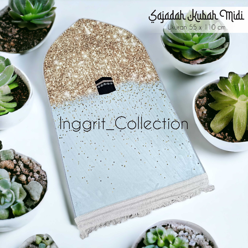 Sajadah Kubah Terbaru Ukuran Midi/ Satu saf, Sajadah elegan Cantik Premium Turki Anti Slip