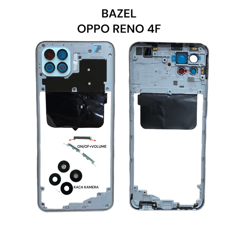 BAZEL OPPO RENO 4G SILVER KACA KAMERA OPPO RENO 4F TOMBOL LUAR OPPO RENO 4F SILVER
