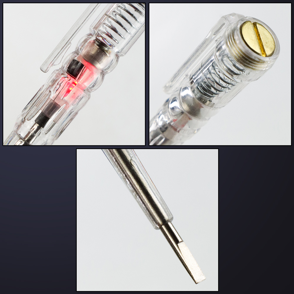 BSIDE VOLTAGE TEST PEN PENDETEKSI ALIRAN ARUS LISTRIK 12-240V BS250 TRANPARENT