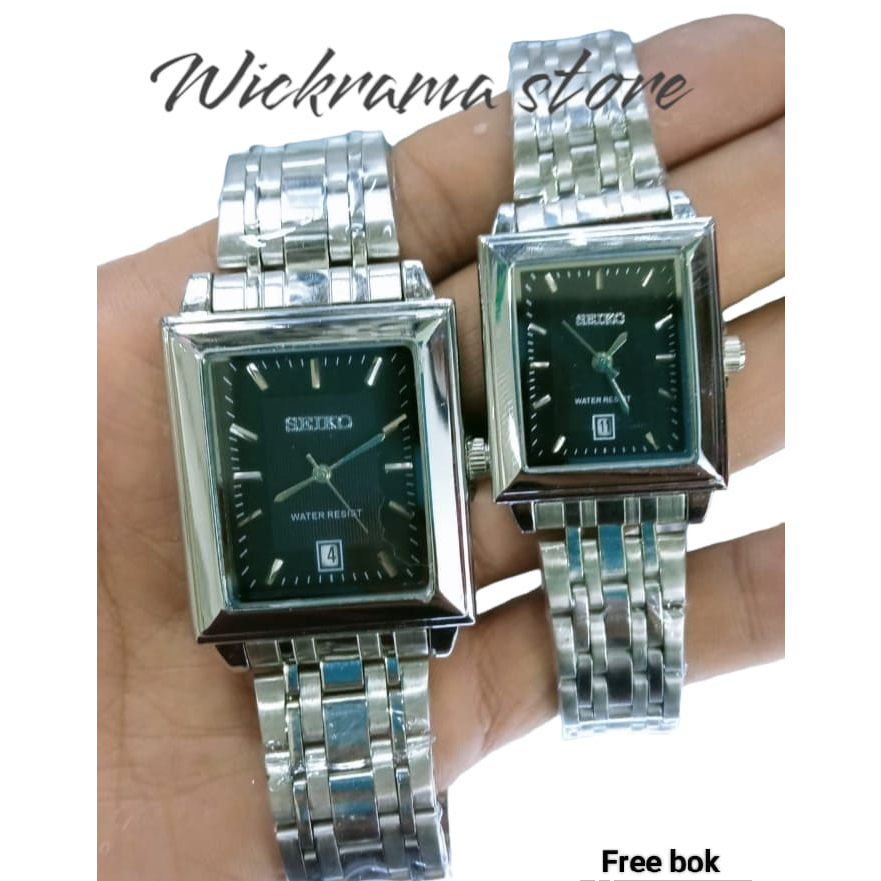 COD!! JAM TANGAN COUPLE TERLARIS /JAM TANGAN RANTAI PREMIUM SK SEGI FREE BOK TERMURAH