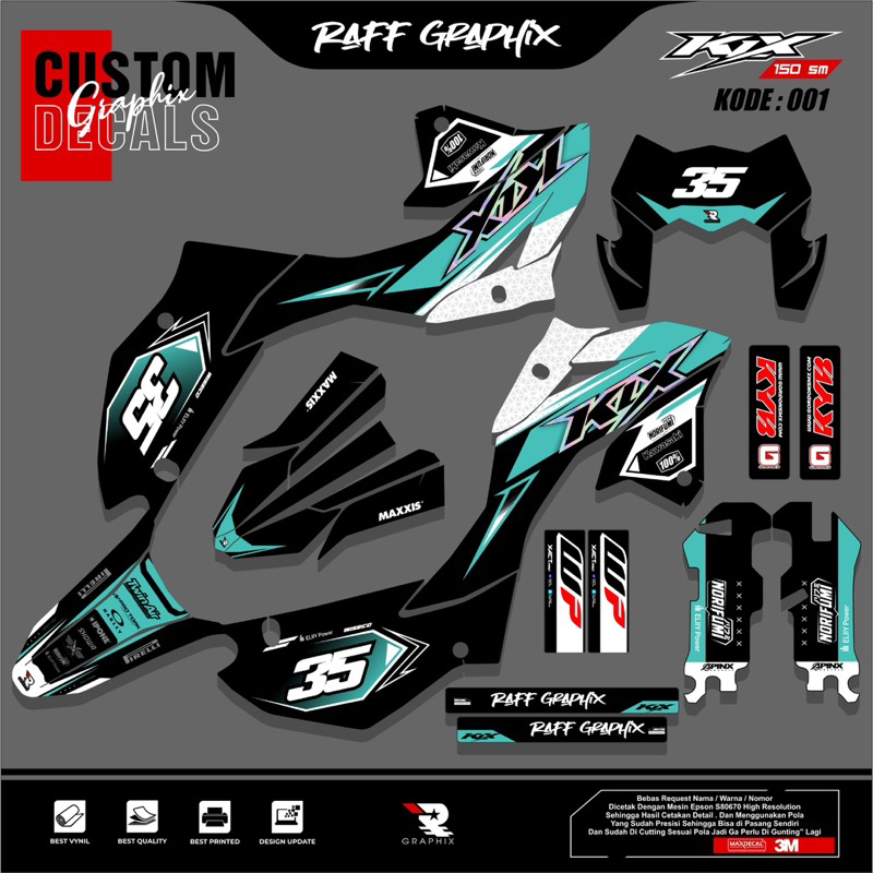 Decal klx 150 sm custom super glosy / decal super glosy klx / decal klx bebas custom