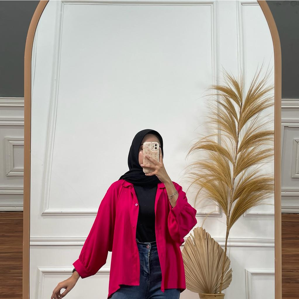 TERMURAHH!! Kemeja Batwing Davika-kemeja oversize wanita-kemeja oversize-kemeja-atasan-kemeja tunik-kemeja tunik wanita-tunik-atasan-kemeja batwing-blouse batwing