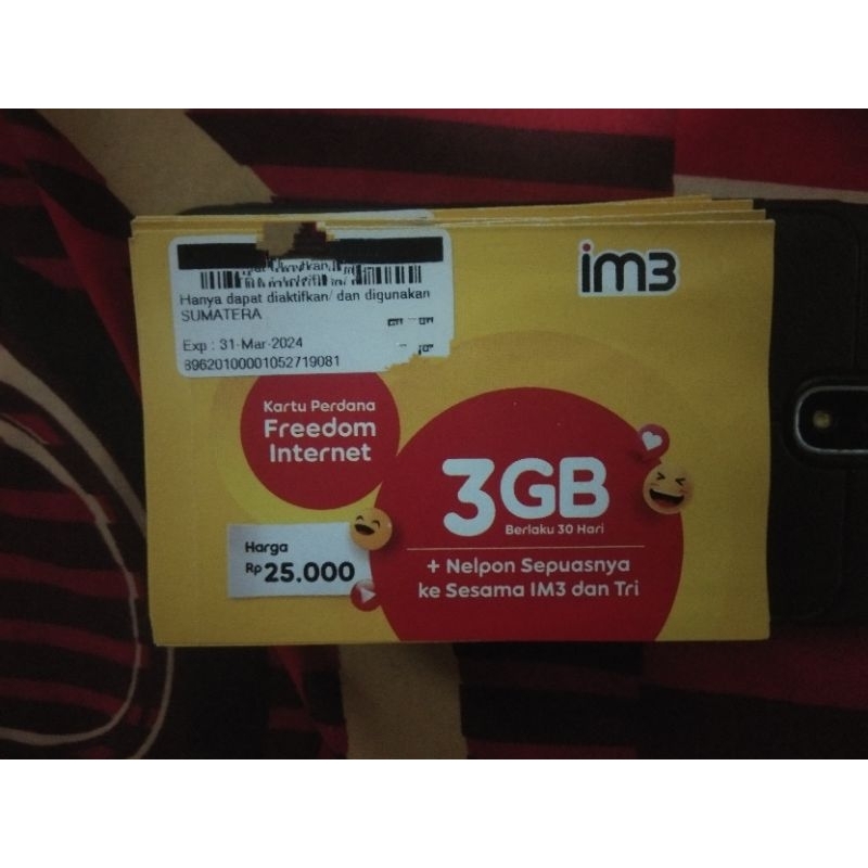 perdana indosat 3gb sumatra exp panjang