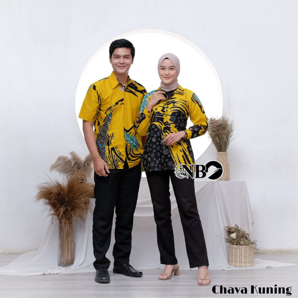 Batik Couple Modern Atasan Blouse Batik Kerja Kantor Wanita Seragam Batik M L XL XXL