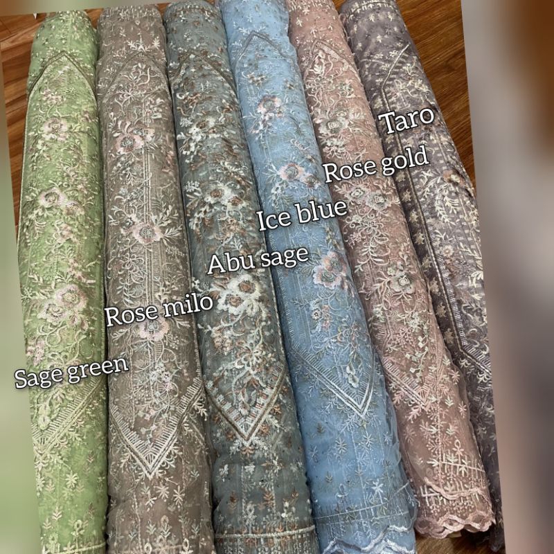 (HARGA PERKOTAK) BAHAN KEBAYA.TILE KOREA RAMBAT, tulle sapto