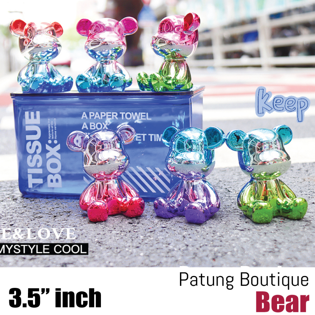 Patung Pajangan Bear brick Interior - Size SMALL