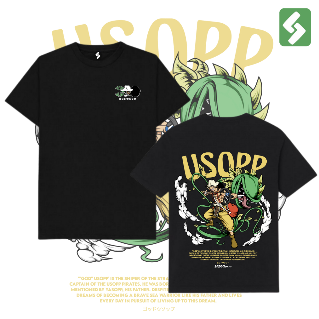 Lezgo Lmtd Kaos Baju Atasan Anime Onepiece God Usopp Terbaru