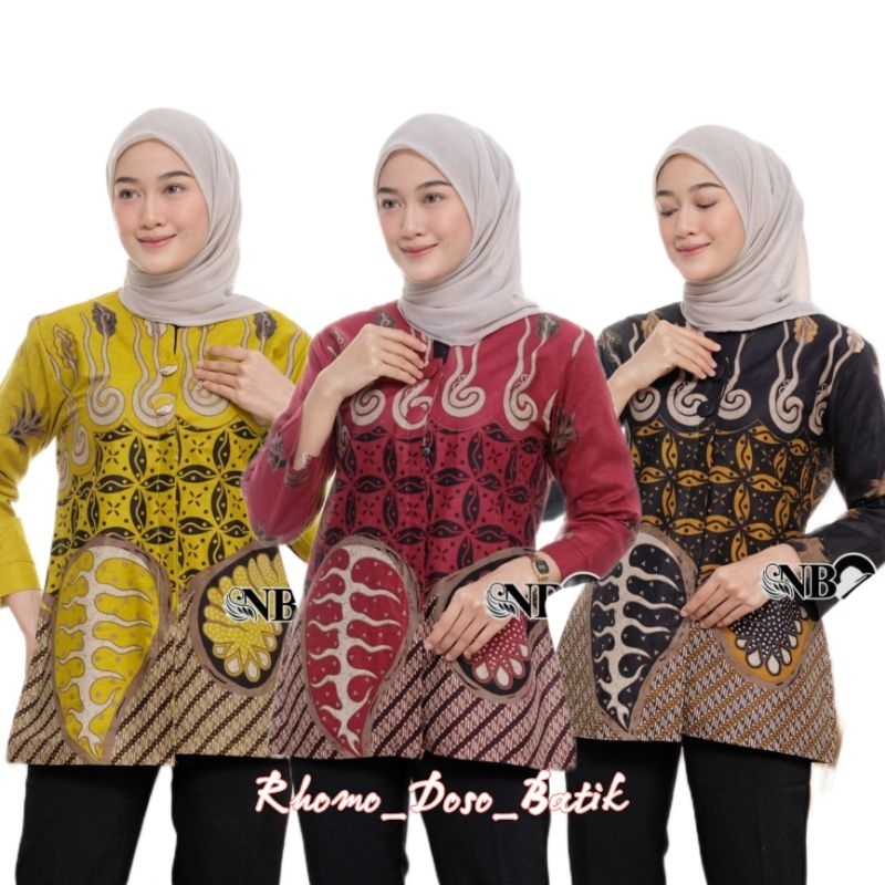 BAJU BATIK WANITA MODERN MONALISA GENES M,L,XL,XXL asli PEKALONGAN
