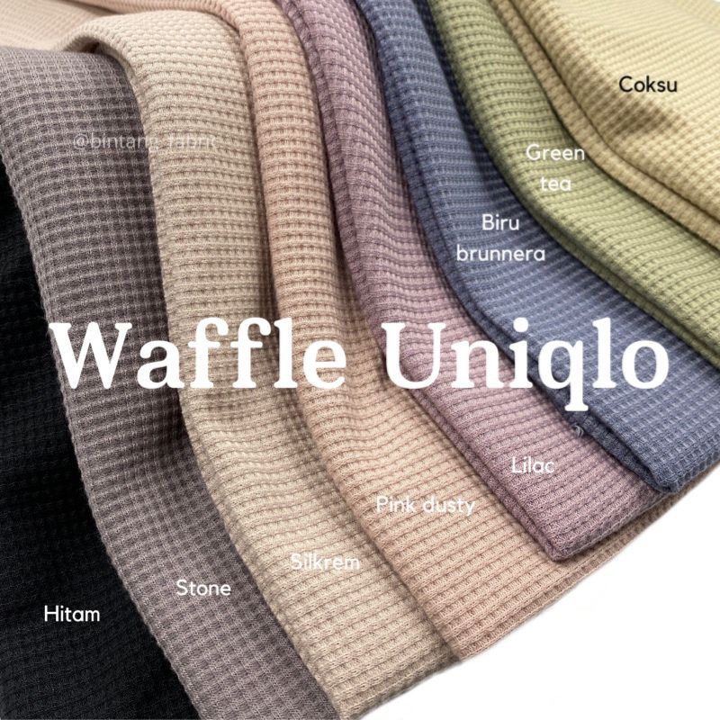 KAOS WAFFLE WAFER LENGAN PANJANG WANITA / BASIC CREWNECK POLOS SWEATSHIRT WAFFEL UNIQLO