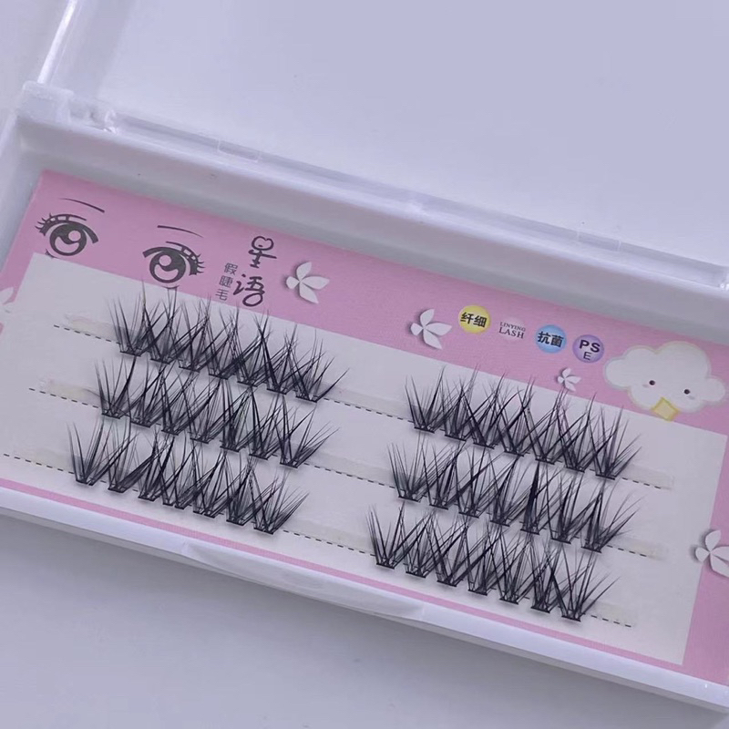 RPB PUNZEL FAIRY DOUYIN KPOP IDOL MAKEUP Eyelashes Manga Lashes Natural Individual Cluster EyeLashes Quick DIY Eyelash Extensions KIT Cosplay Lashes