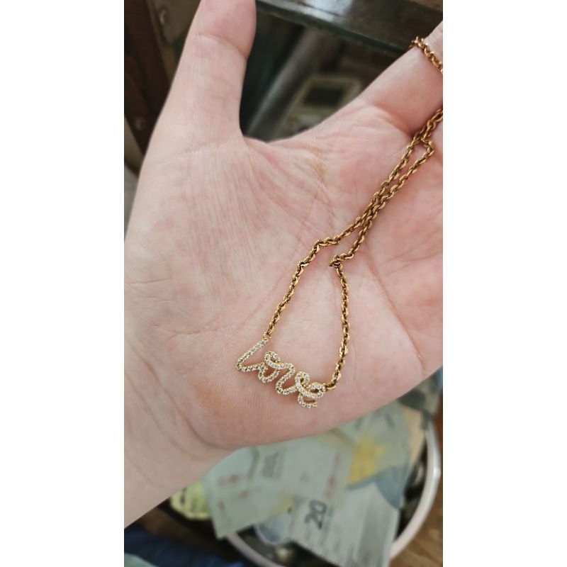 Kalung koye liontin love hati polos murah hwt emas asli 375 8k gold fashion korea