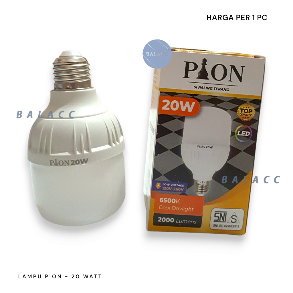 Bohlam Lampu Led PION 20W 20 Watt SNI Cahaya Putih