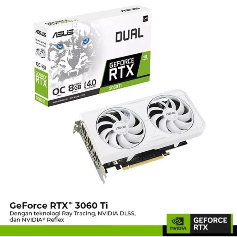 VGA Card ASUS Dual GeForce RTX 3060 Ti White OC Editoon 8GB GDDR6x