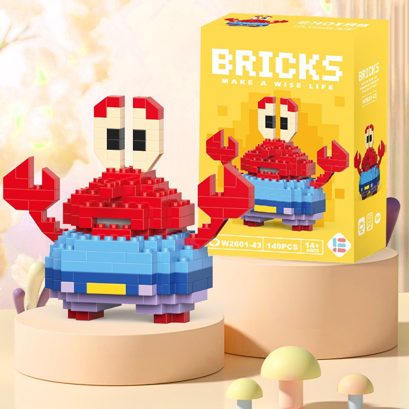 TokoPapin Mainan Balok Susun Brick Block Puzzle Edukasi Anak DIY Karakter Bongkar Pasang Mainan Edukatif Anak