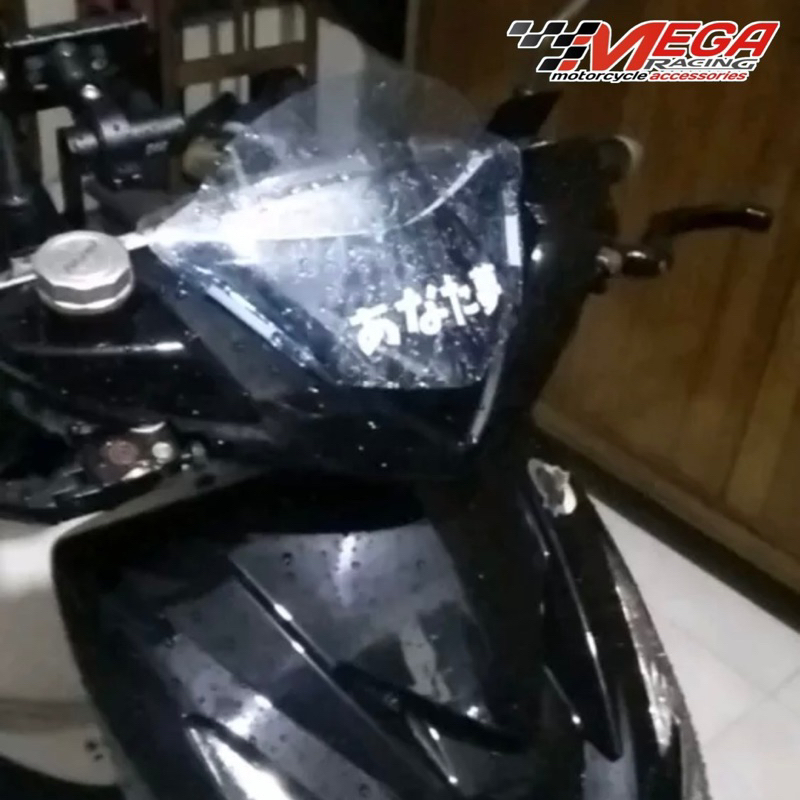 VISOR BEAT KARBU WINDSHIELD MOTOR BEAT KARBURATOR BAHAN PLASTIK ABS ANTI PECAH FREE 3M TAPE BISA UNTUK MOTOR GEAR MIO SOUL GT DLL