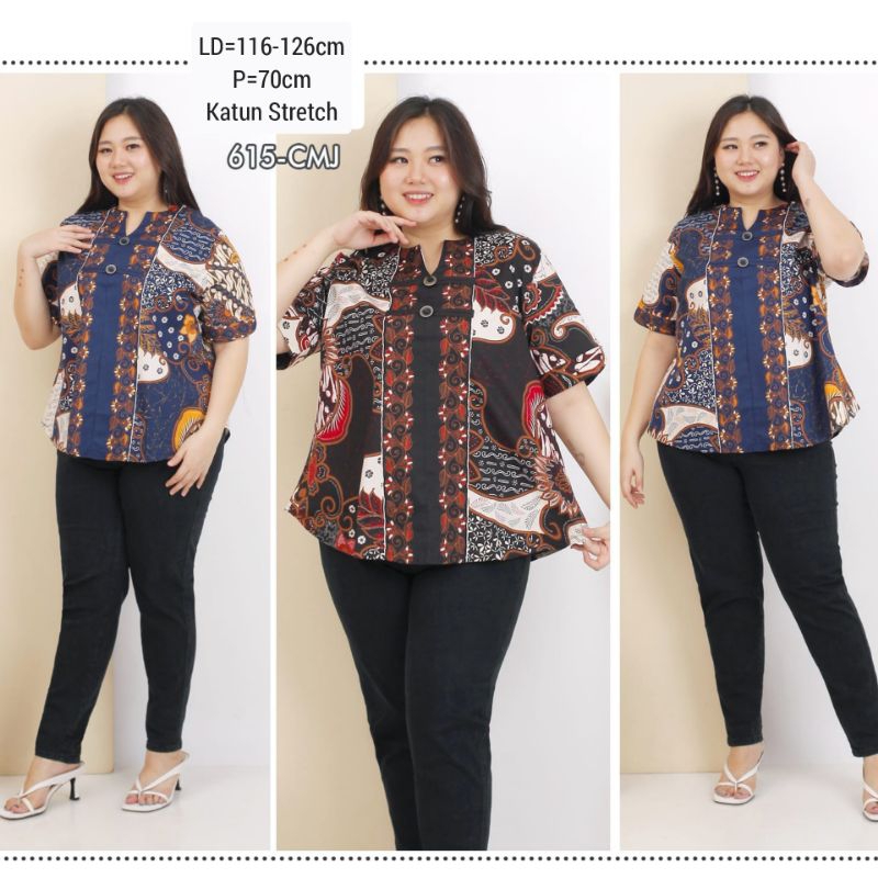 BIGSIZE BLOUSE BATIK JUMBO 373 XXL ATASAN WANITA KERJA 615 KANTOR MURAH XL 118 BAJU CEWEK ETNIK FASHION