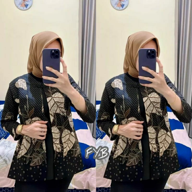 BAJU BATIK WANITA MODERN MONALISA GENES M,L,XL asli PEKALONGAN