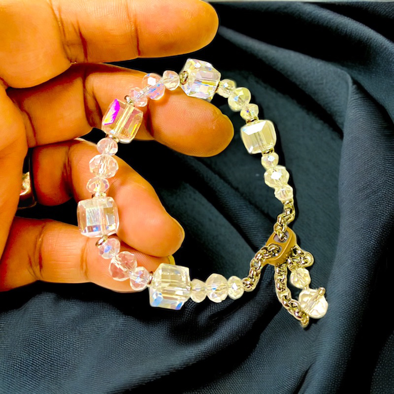 gelang titanium serut kristal