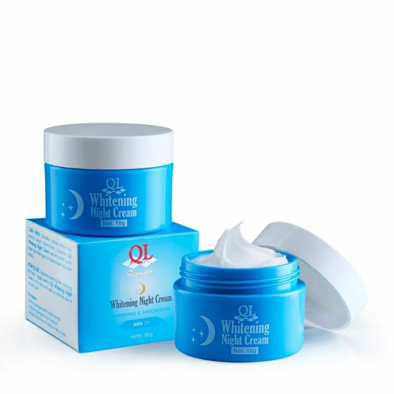 Ql Cosmetic Whitening Night Cream 18g Crem Krim Wajah Muka