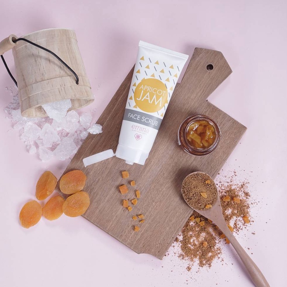 MFI - Emina Apricot Jam Face Scrub | Scrub Eksfoliasi Wajah | Netto 60 ML