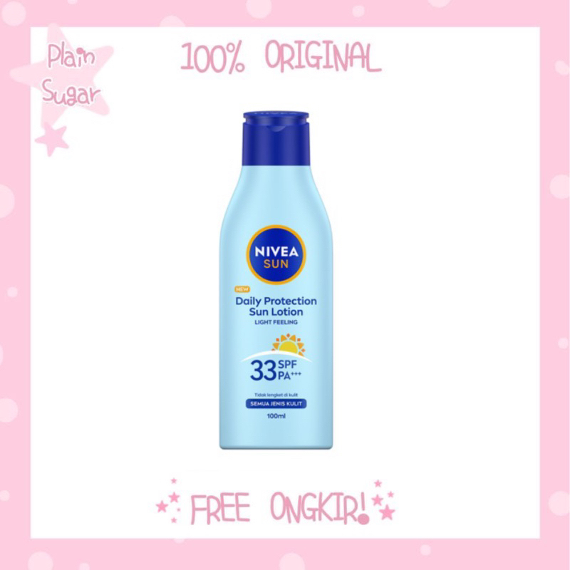 (NEW) NIVEA Daily Protection Light Feeling Sun Lotion SPF 33 PA+++ 100ml