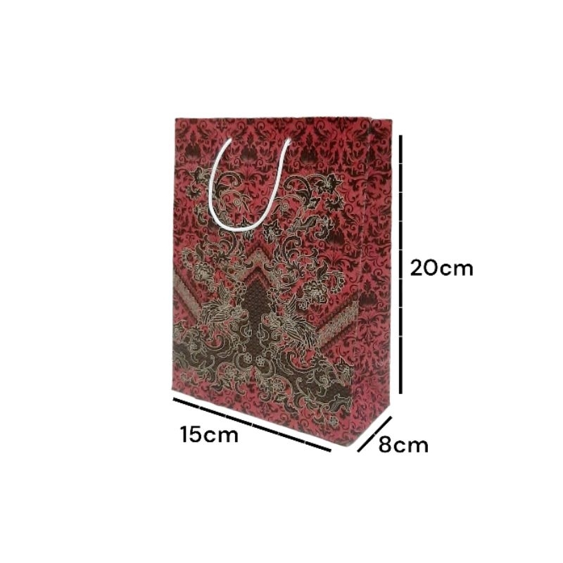 

Paper bag batik ukuran mini 15x20x8 isi 12pcs