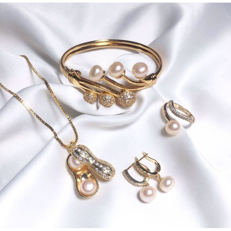 Set Rhodium Mutiara Tawar Asli Bersertifikat || Set Perhiasan Rhodium || Set perhiasan xuping || Set