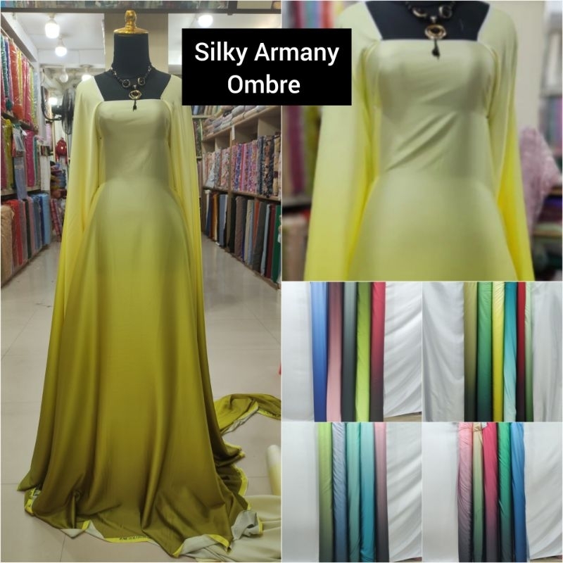 Kain Silky Satin Armany Ombre Gradasi