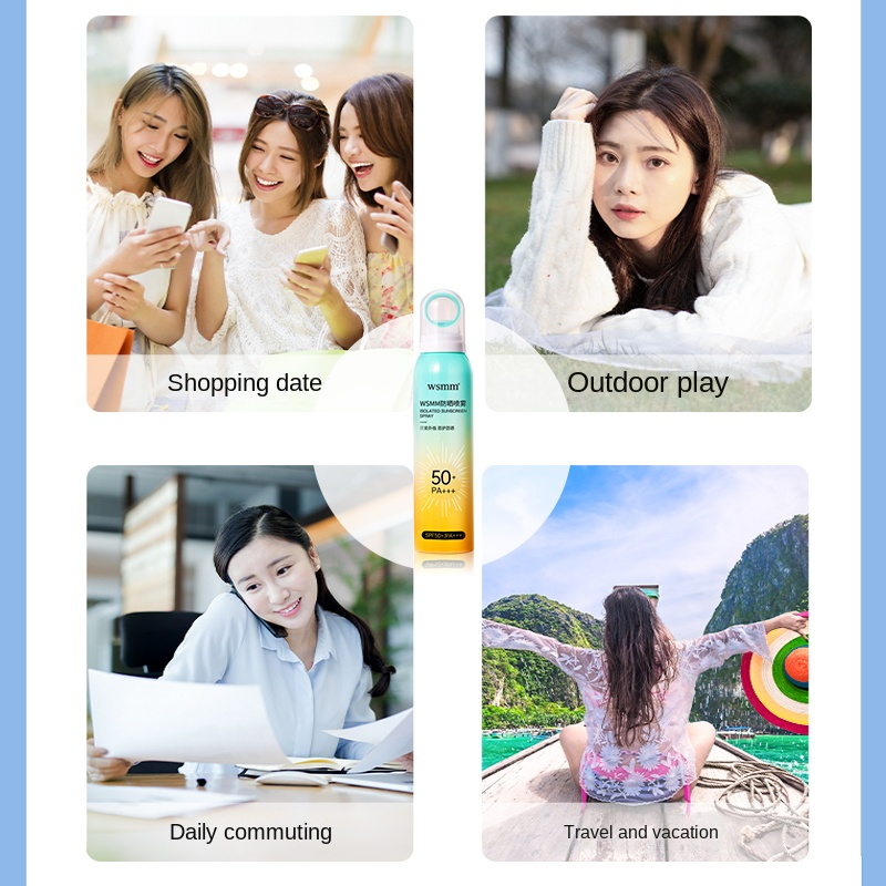 360° Whitening Sunscreen Spray Summer UV Protection Facial Body Neck Moisturizing Concealer Waterproof and Sweat Proof Sun Barrier