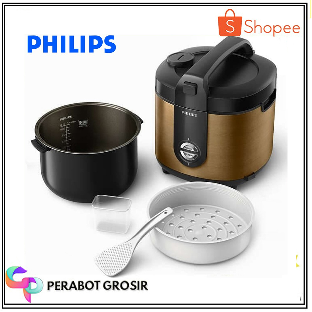 Philips Hd3128/33 Rice Cooker 3in1 Kapasitas 2 Liter - Gold