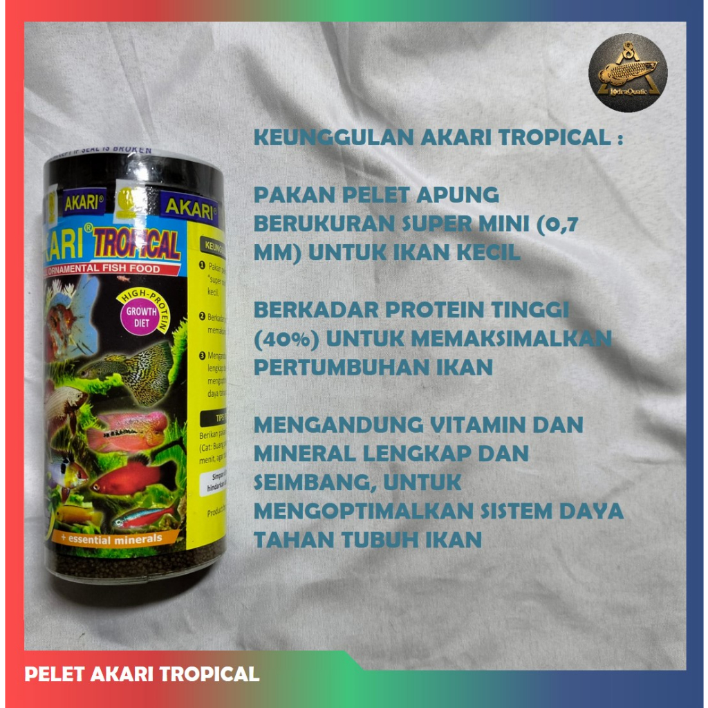 PELET AKARI TROPICAL GROWTH BOOSTER AKARI TROPICAL PELET IKAN HIAS PELET KOKI AIR PELET GUPPY PELET CUPANG PELET IKAN IKAN HIAS TROPIS