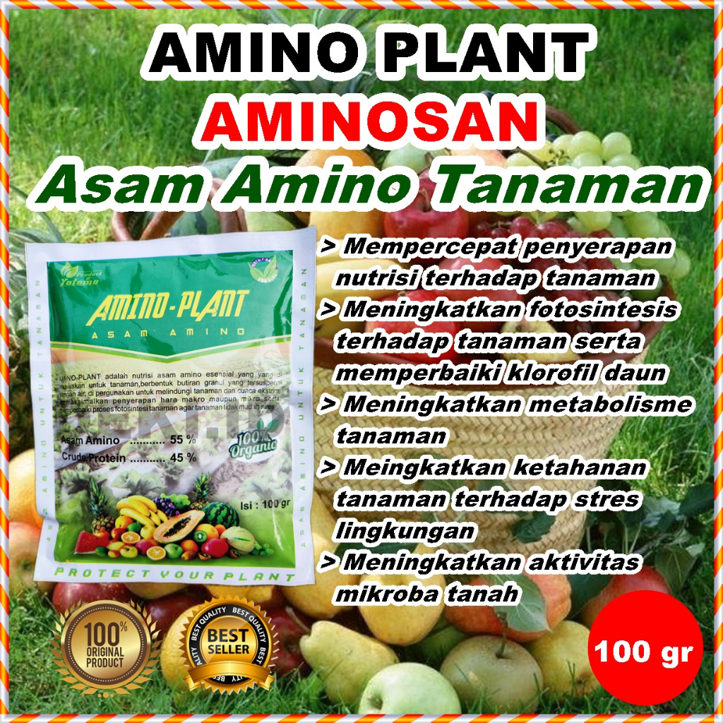 Pupuk Organik Asam Amino Plant Tanaman Aminosan Buah Anggur Bunga Sayur Hias 100 Gram