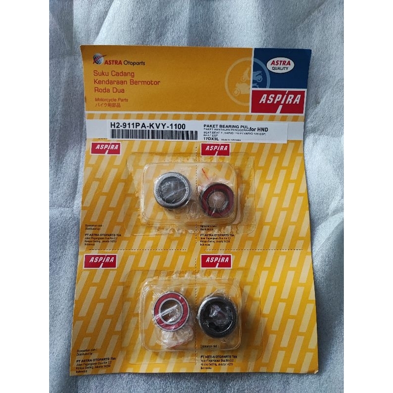 Bearing Pully Cvt Aspira KVY Laher pully Set Vario Vario 110 Beat Scoopy