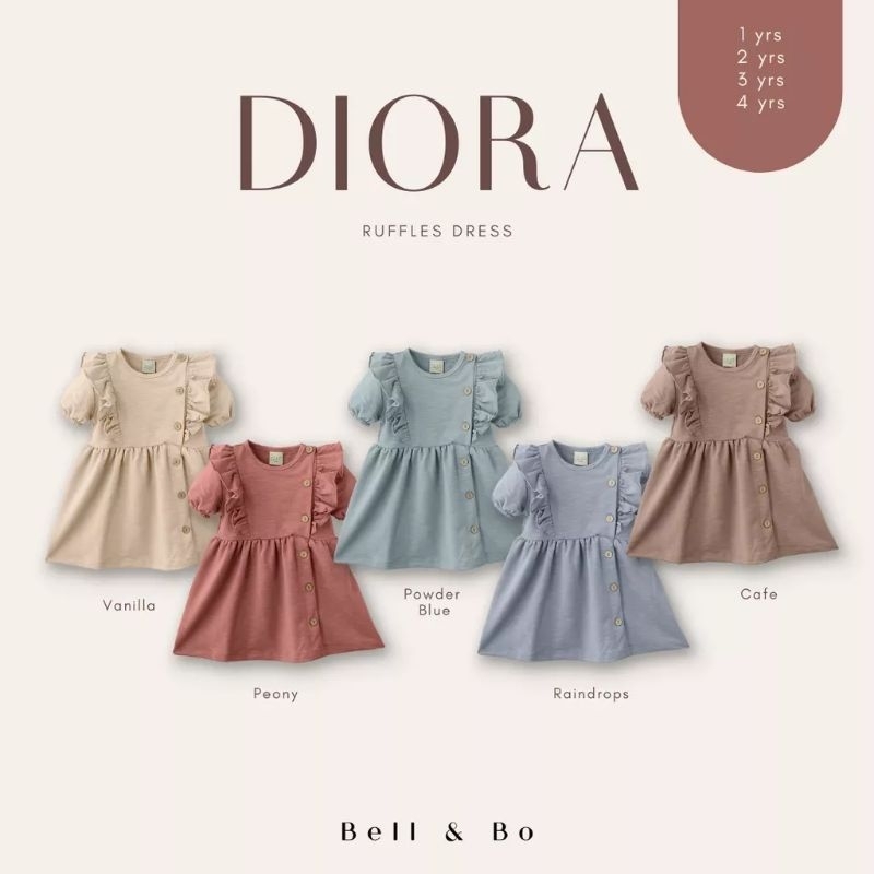 BELL&amp;BO - DIORA DRESS BELL N BO - DRESS ANAK PEREMPUAN - BAJU ANAK - DRESS ANAK BELL&amp;BO