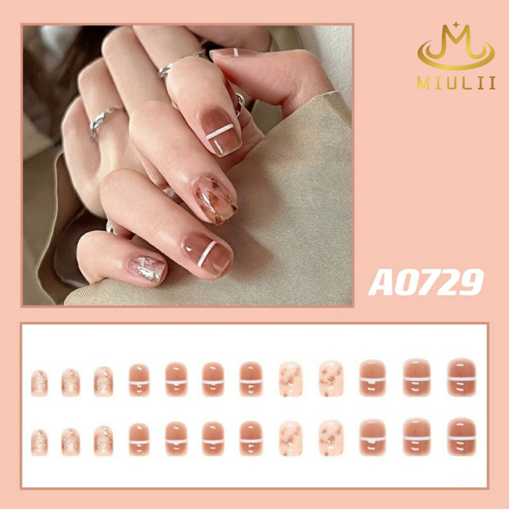 MIULII / KUKU PALSU A0729  / 24PCS / 3D / NAIL ART / PREMIUM / CUTE / FREE LEM JELLY / KUTEK