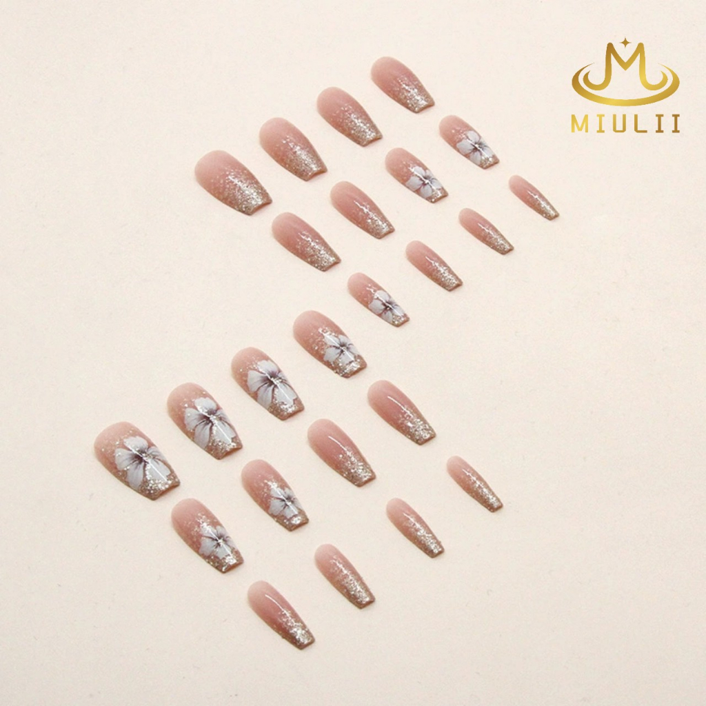 MIULII / KUKU PALSU A0740  / 24PCS / 3D / NAIL ART / PREMIUM / CUTE / FREE LEM JELLY / KUTEK