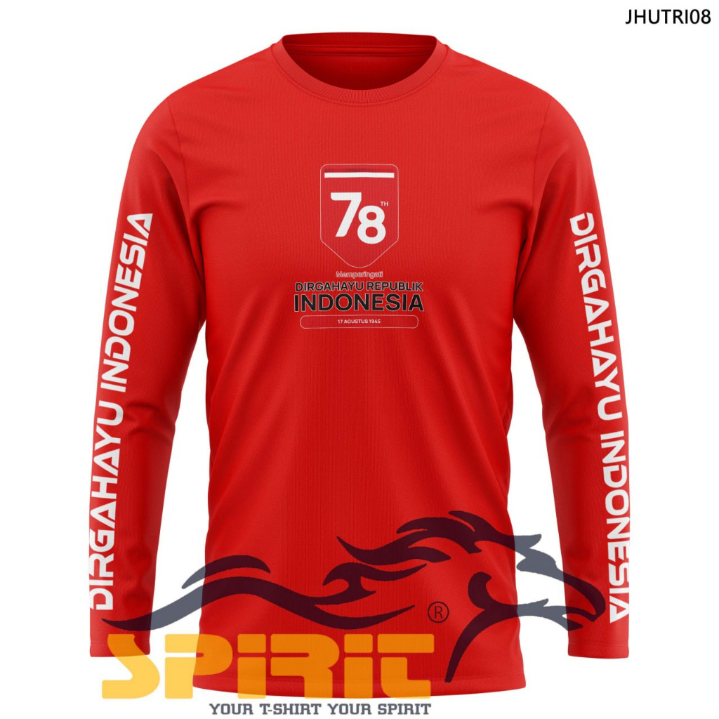 FREE NAMA kaos 17 agustusan 2023 kaos agustus 2023 dewasa katun premium lengan panjang
