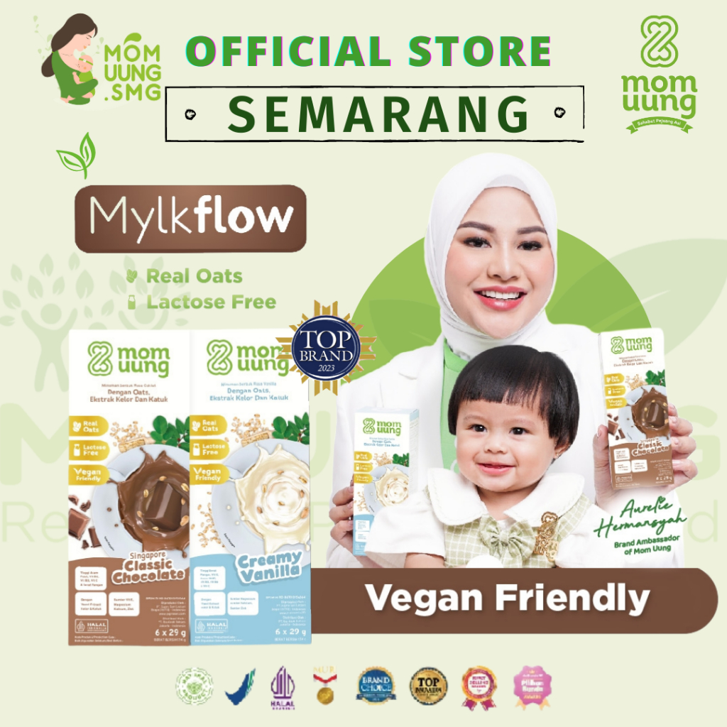 Mom Uung Mylkflow Susu Pelancar ASI | Mylkflow Susu Momuung Chocolate &amp; Vanilla Bergizi Tinggi