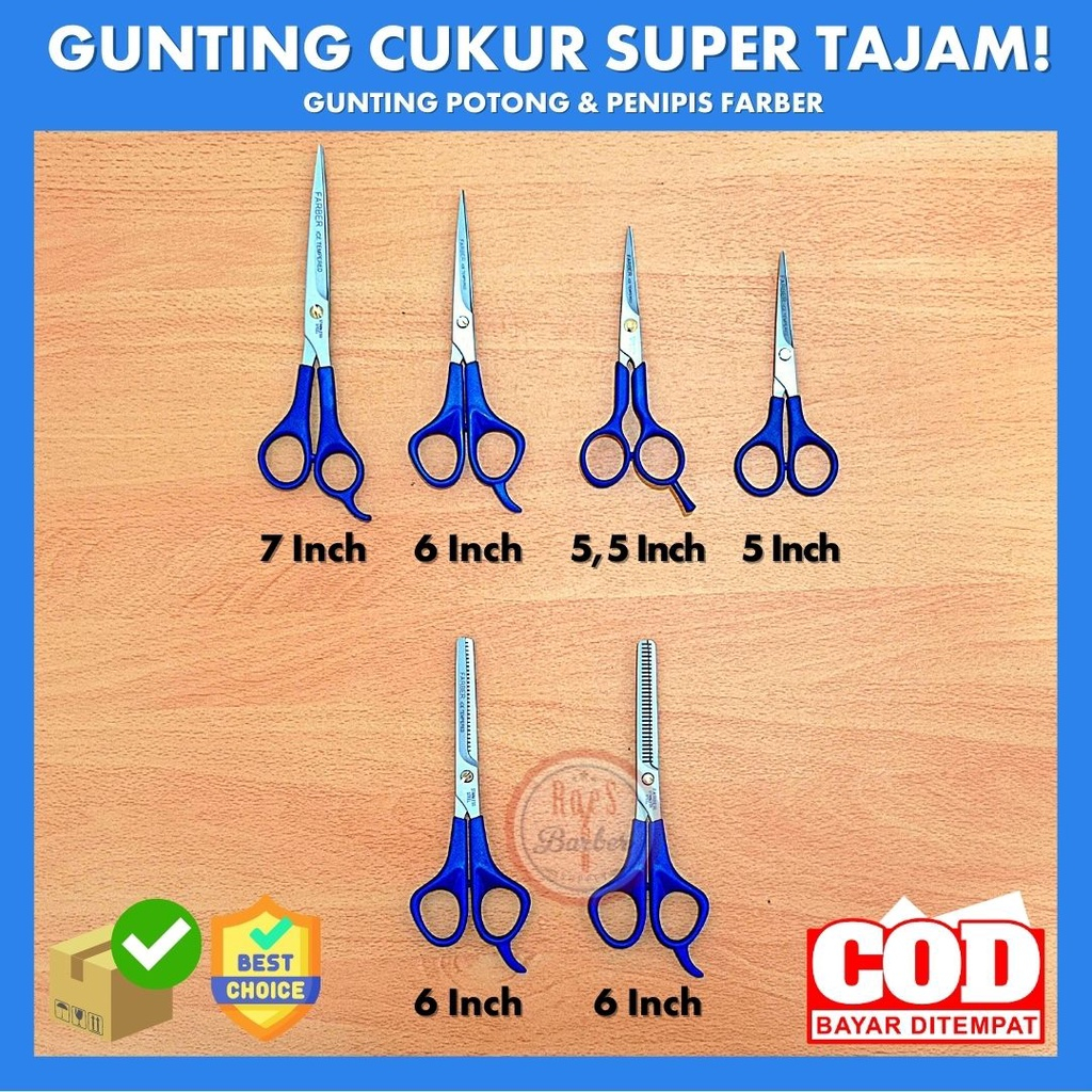 GUNTING RAMBUT FARBER STAINLESS ORIGINAL