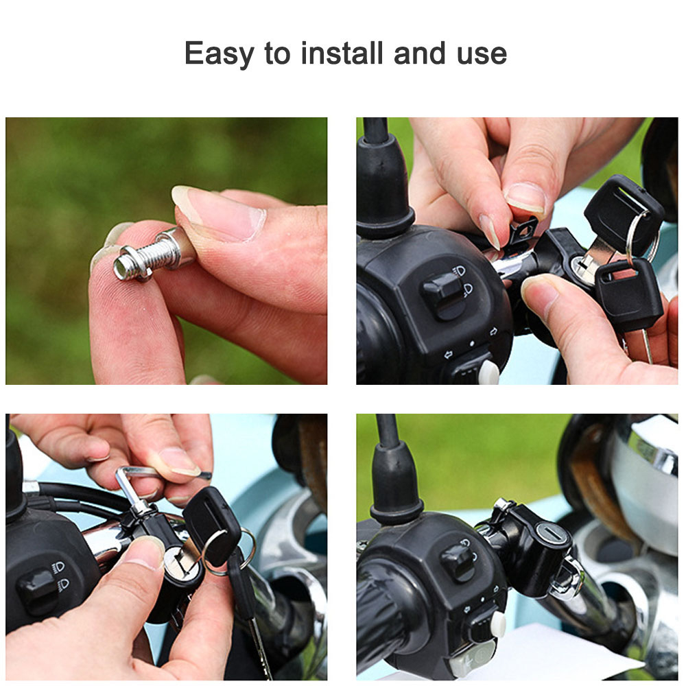 Kunci Gantungan Helm Motor Aluminum Alloy Gembok Pengaman Helm Anti Maling Helmet Lock Anti-Theft