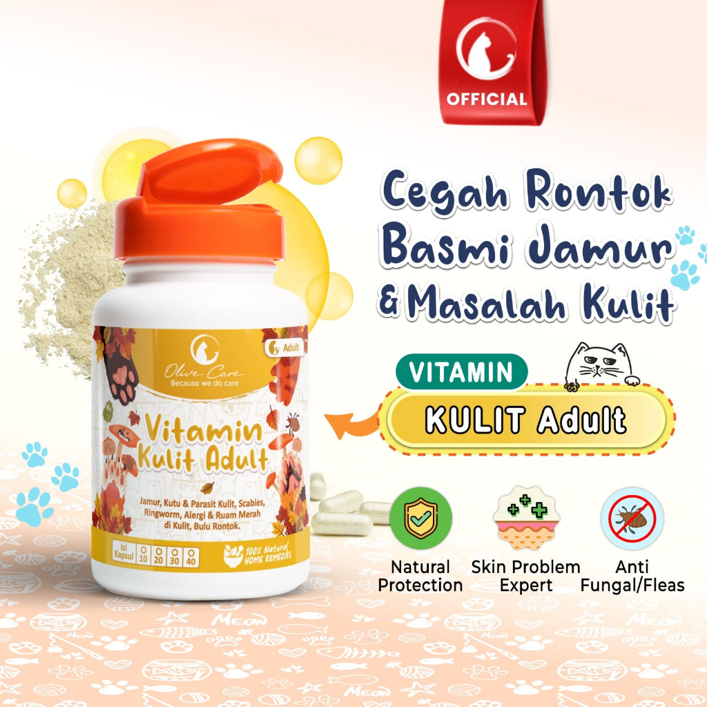 OLIVE CARE All Varian Ecer 1 Kapsul Vitamin Kucing Imunitas Pencernaan Lambung Kulit Kitten Adult Jamur Bulu Nafsu Makan Hamil Menyusui