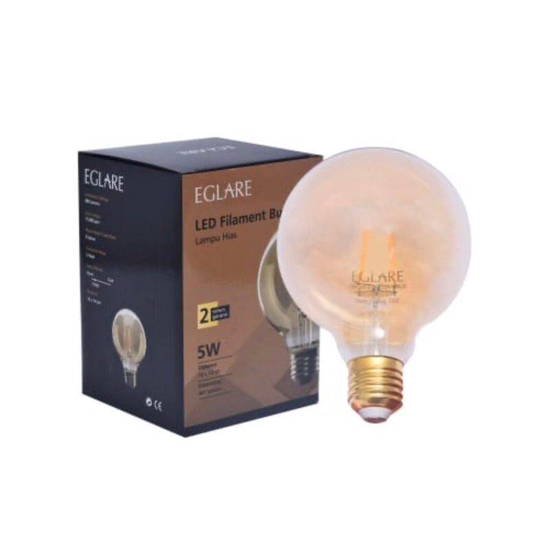 KRISBOW EGLARE BOHLAM LAMPU LED FILLAMEN GLOBE 5W G95 E-27/ACE BULB FILLAMENT GLOBE 5W/ACE BOHLAM LAMPU BERGARANSI/ACE LAMPU KAFE/ACE LAMPU BOHLAM LED VINTAGE