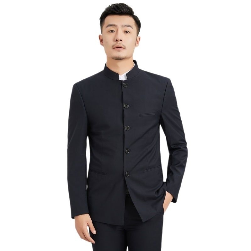 Jas Koko Mandarin Polos Pria Bahan Hightwist Tebal Halus