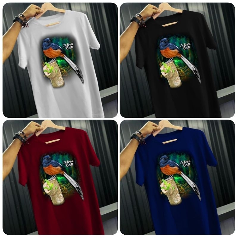 KAOS DISTRO KAOS BURUNG MURAI BATU EKOR PUTIH MOTIF DIGITAL PRINTING TERBARU T-SHIRT KAOS COWOK LENG