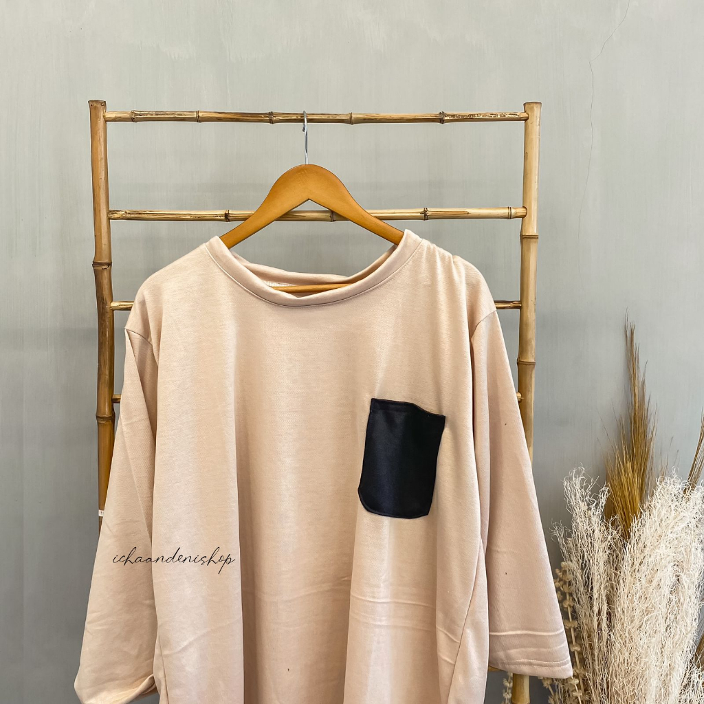 ICH - Kalissa Kaos Oversize Pocket Big Size Babyterry Tshirt Korean Style Kaos Basic Jumbo