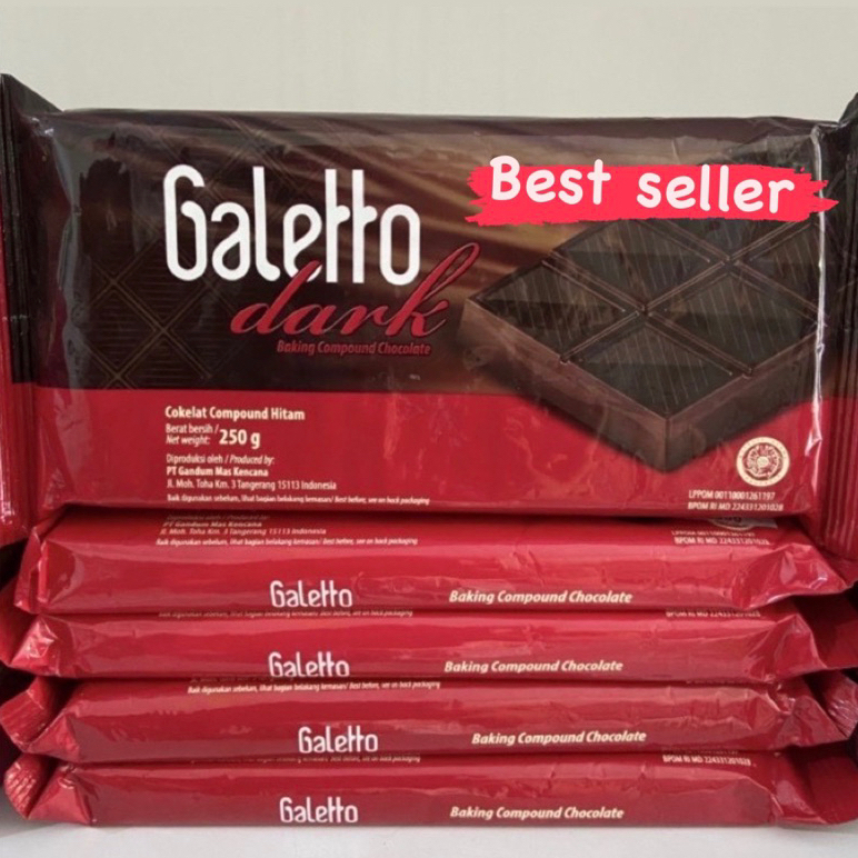 GALETTO DARK COMPOUND COKLAT BATANG 250 GR