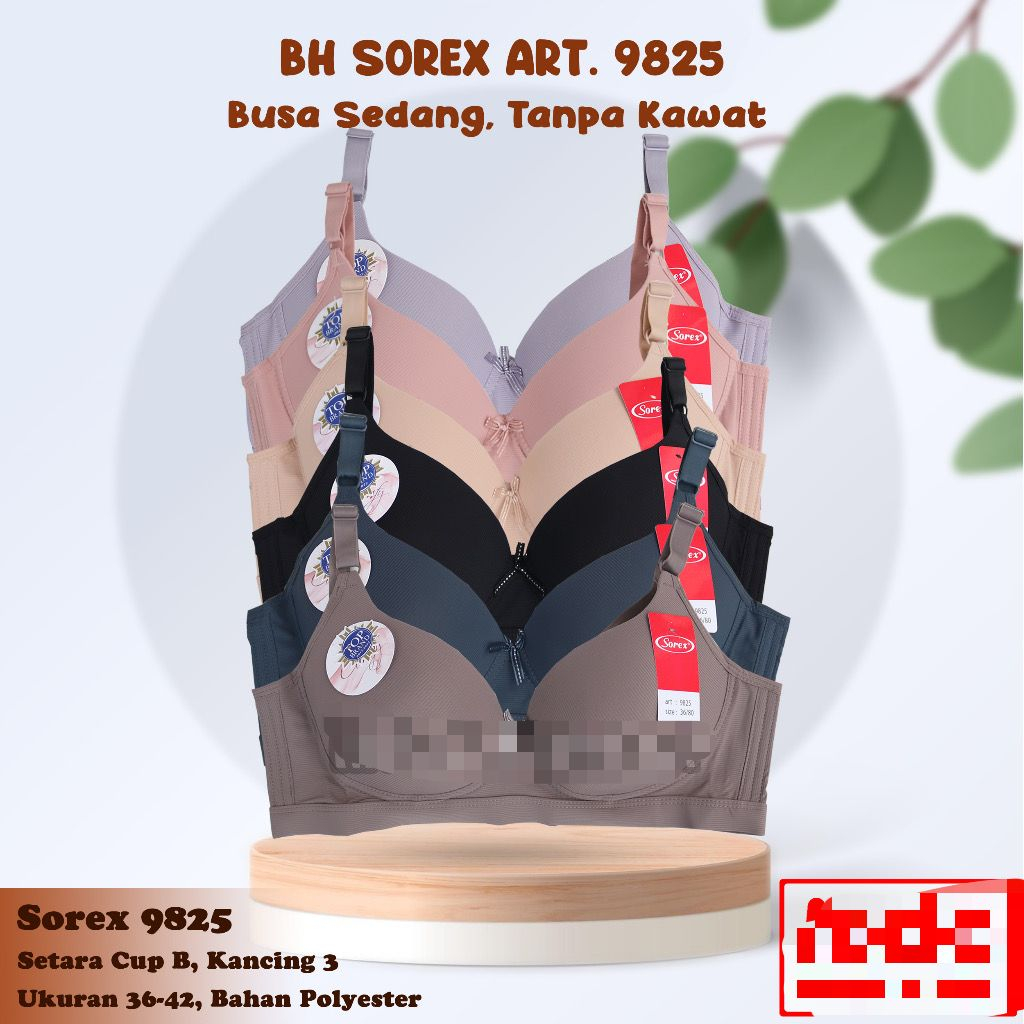 BH BH 9825 SOREX - Bra Sorex 9825 Salur Texture | BH Busa Sorex 9825 Comfort / Sorex Bra Tanpa Kawat Motif Salur 36-42 Tulang Cup Sedang Kait 3 Pilih WarnaBh Sorex 9825 Tekstur Salur | Bra Dewasa Busa Sedang Tanpa Kawat Setara Cup B | Bahan Polyester Moti